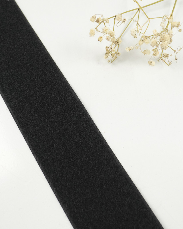 Ruban Auto Agrippant à Coudre 20MM Noir Velours - Maison Klem